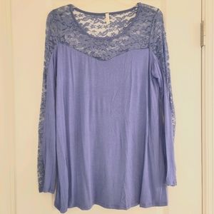 PinkBlush Periwinkle Lace Maternity Top